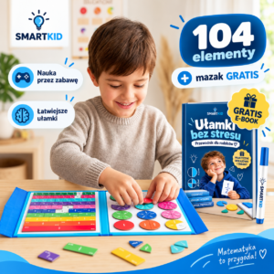 Książeczka SmartKid Nauka Ułamków - 104 magnetyczne elementy! Mazak + E-Book Gratis!